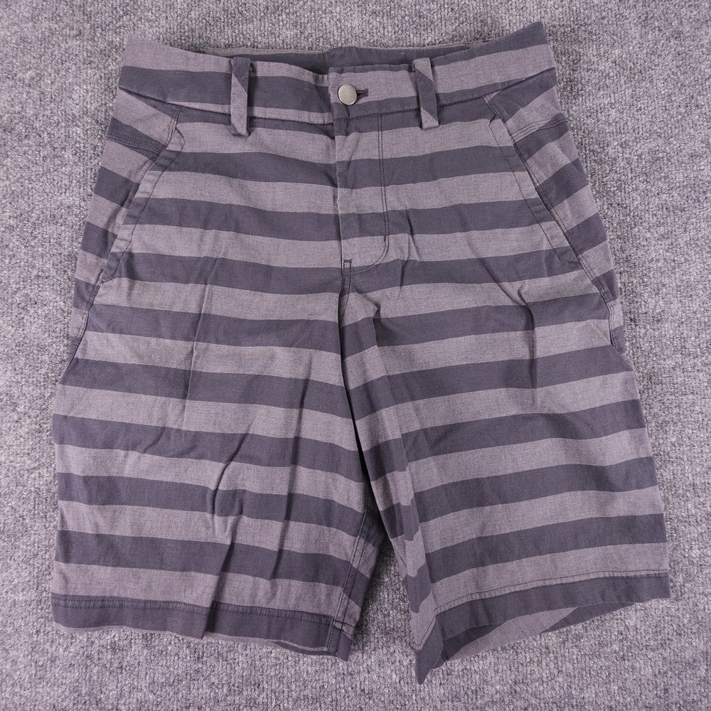 Lululemon Men's Gray Striped Chino Shorts Cotton Size 30 Athletic Active Outdoor